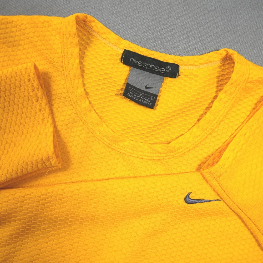 VTG Gray Tag 90s Nike Sphere Honeycomb Textured Long Sleeve Men L Baselayer Tech
